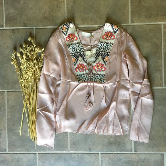 Odd Molly Tops - New Odd Molly Powder 100% Silk Blouse Size1 (Small) & Size 4 (X-Large)